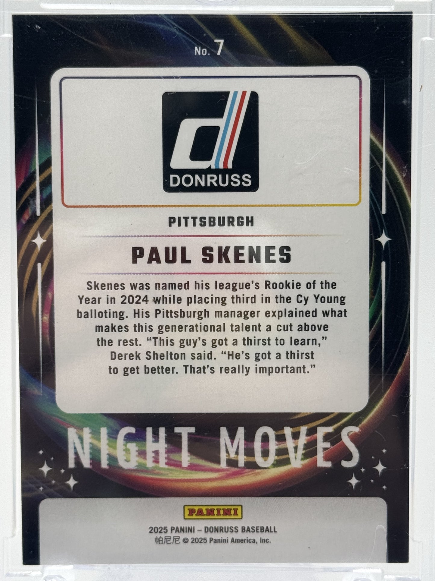 2025 Donruss #7 Paul Skenes Night Moves