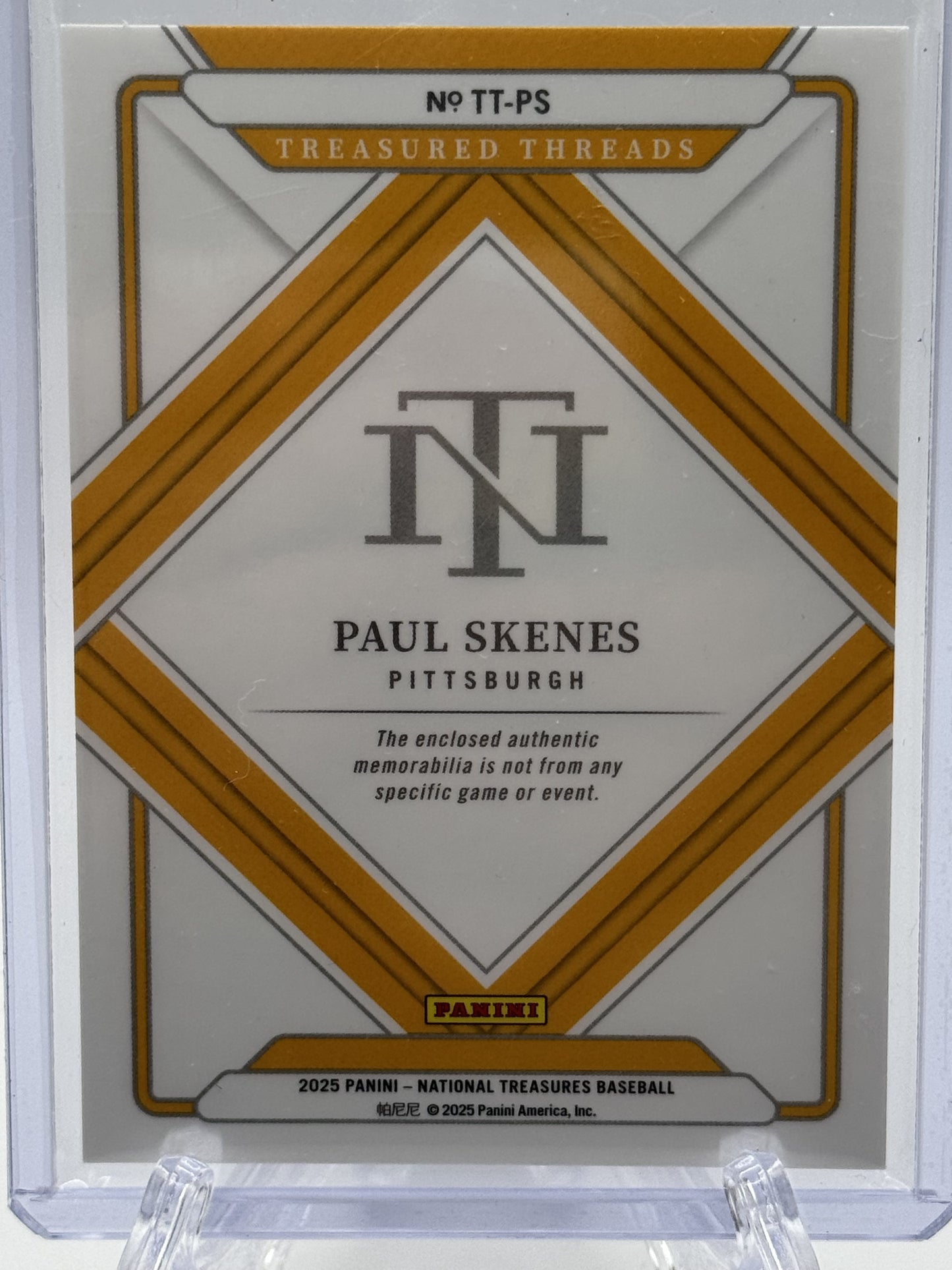 2025 Panini National Treasures #TT-PS Paul Skene's Threads Holo Silver # 12/25