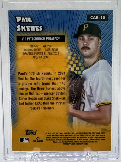 2025 Topps Chrome #CAE-18 Paul Skenes Chrome All-Etch Orange Refractors # 14/25