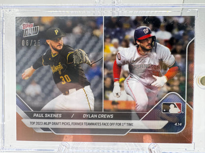 2025 Topps Now #70 Paul Skenes / Dylan Crews Orange Foil # 6/25
