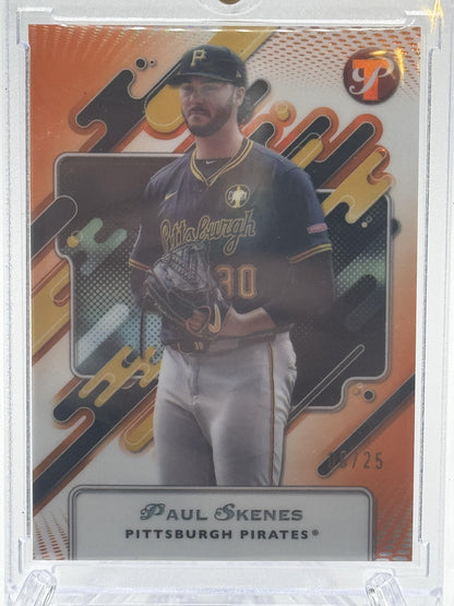 2025 Topps Pristine #157 Paul Skenes Pristine Orange Refractor # 6/25