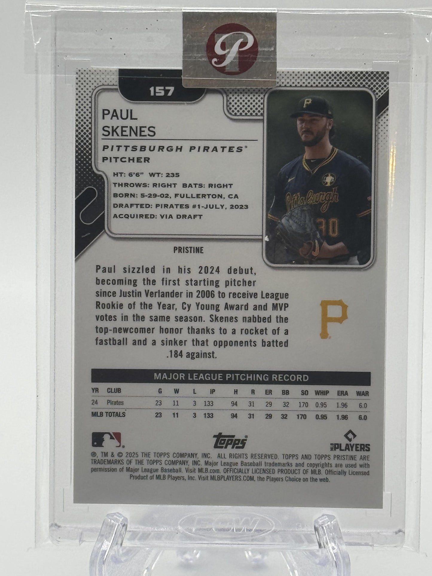 2025 Topps Pristine Paul Skenes card