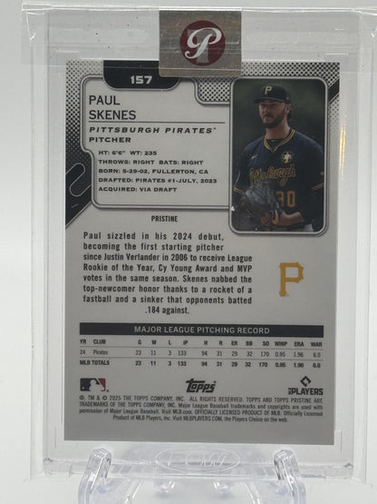 2025 Topps Pristine #157 Paul Skenes Orange Refractor # 21/25