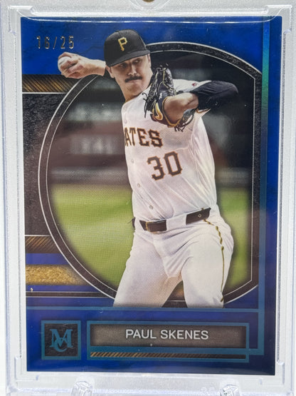 2025 Topps Museum Collection #9 Paul Skenes Blue Topaz # 16/25