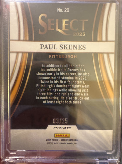 2024 Panini Select #11 Paul Skenes Turbo Charged Tie-Dye Prizms #/25