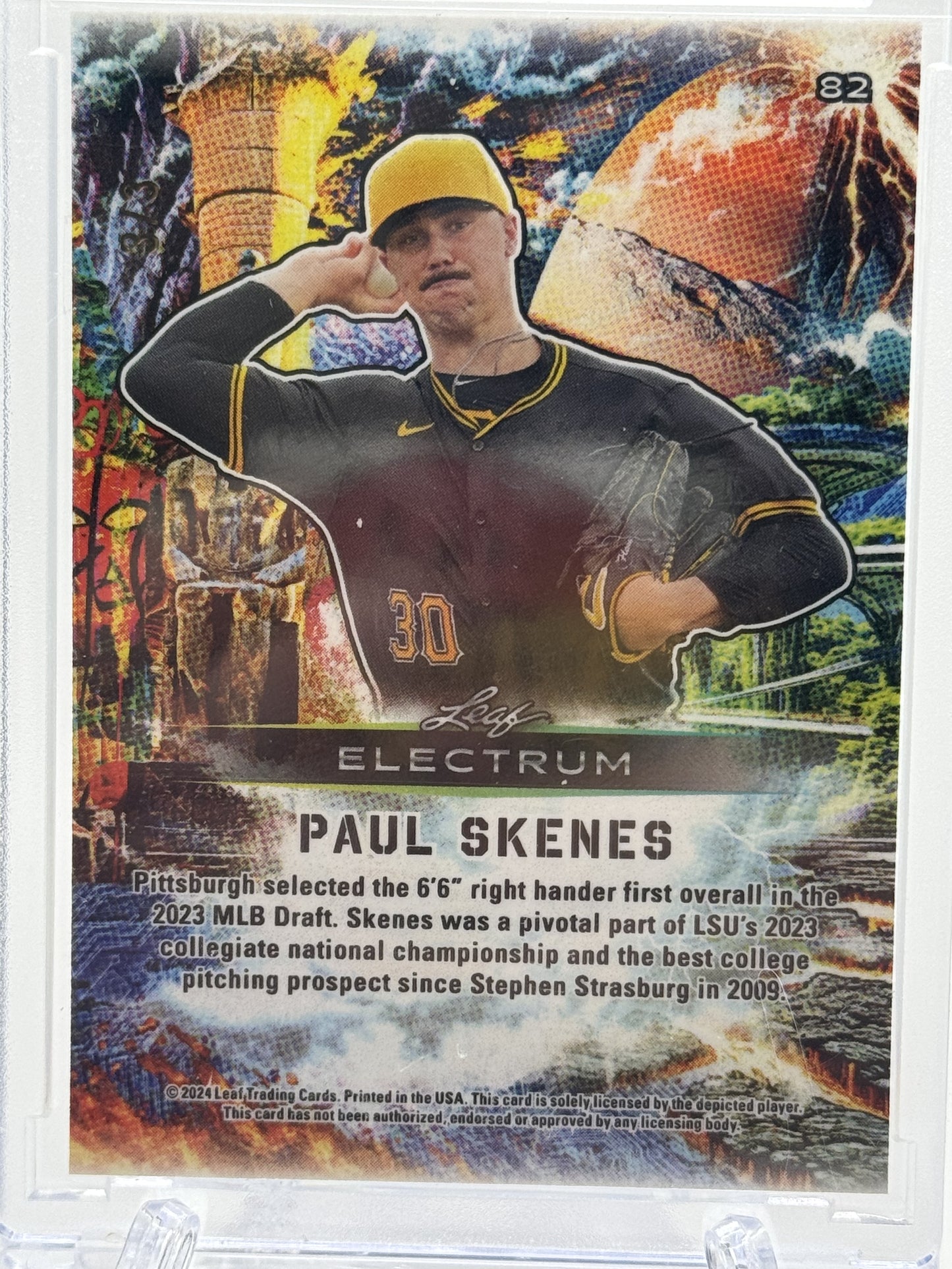 2024 Leaf Electrum #82 Paul Skenes Silver Board with Gold Foil # 3/3