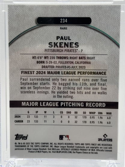 2025 Finest #234 Paul Skenes Pearl Checkerboard Refractor #25/30