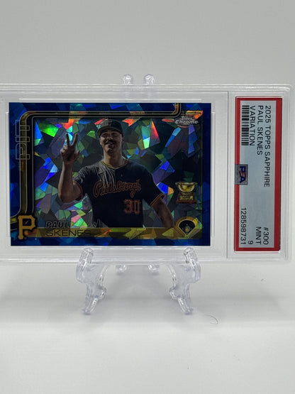 2025 Topps Chrome Image Variation #300 Paul Skenes Blue Sapphire PSA 9