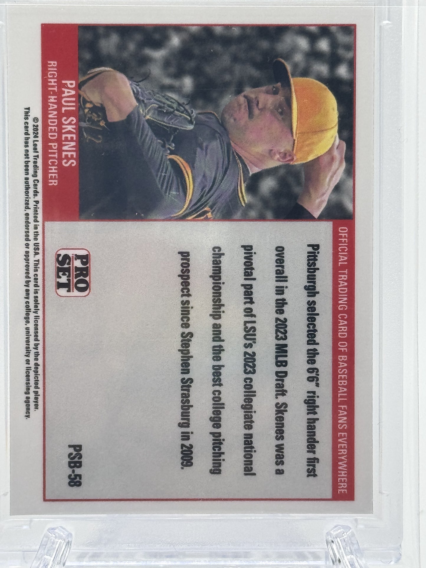 2024 Leaf NSCC - Pro Set Black #PSB-58 Paul Skenes #/2