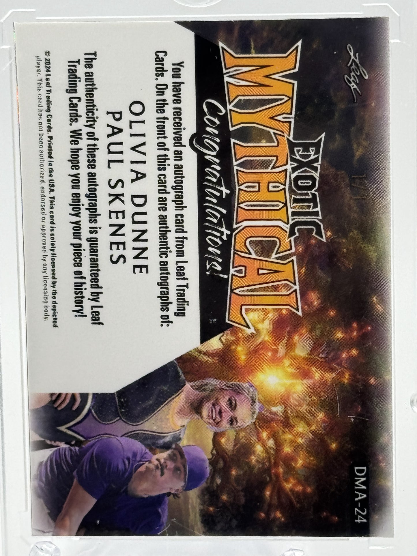 2024 Leaf Exotic Mythical #DMA-24 Paul Skenes / Olivia Dunne Dual Auto #1/1