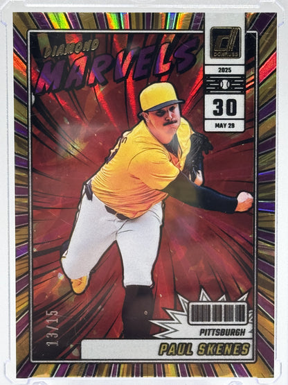2025 Donruss #1 Paul Skenes Diamond Marvels Purple Laser # 13/15