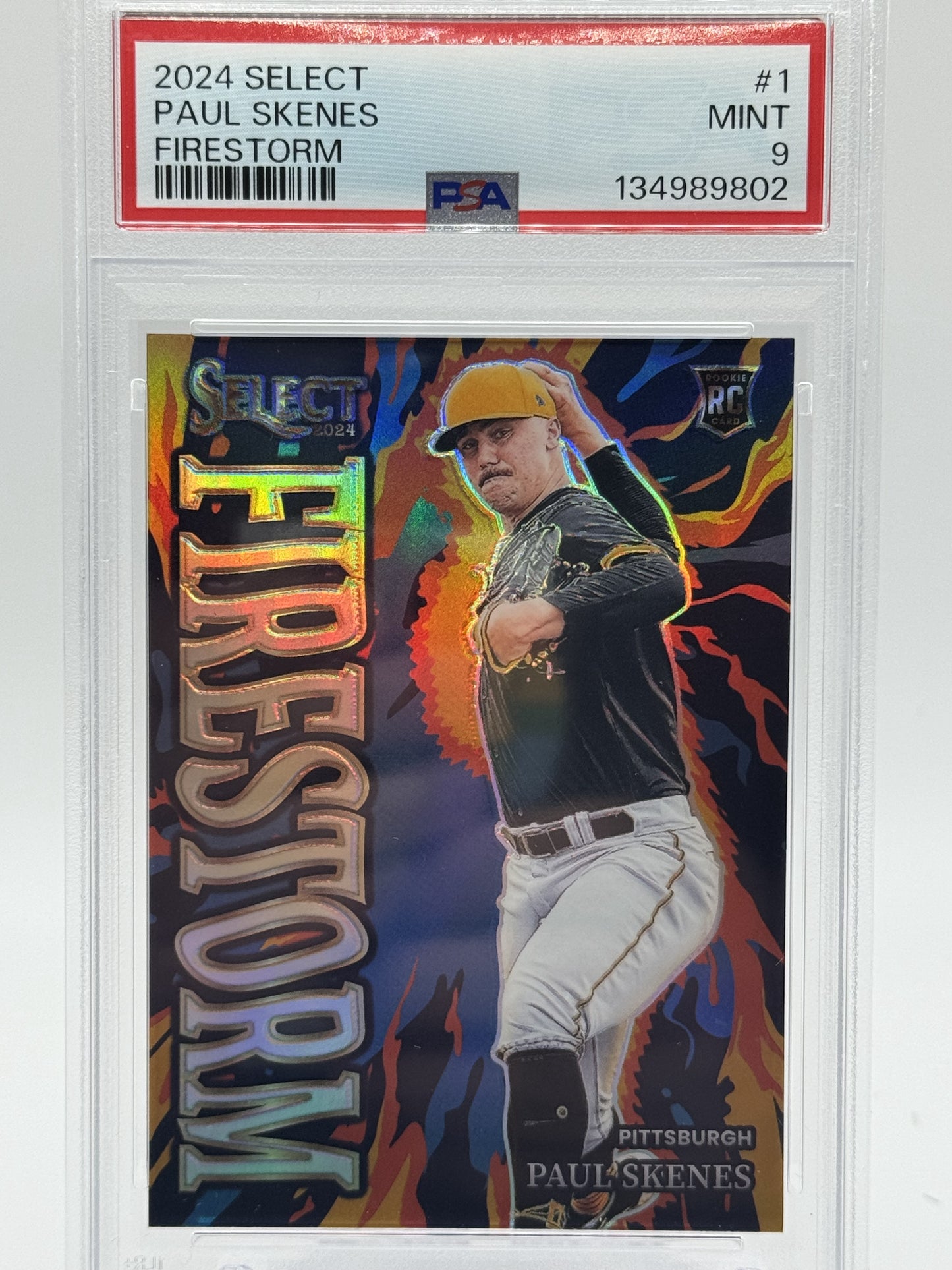 2024 Panini Select #1 Paul Skenes Firestorm PSA 9
