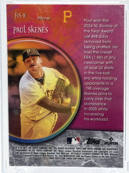 2025 Topps Chrome #F15-8 Paul Skenes Fortune 15 Orange Refractors # 17/25