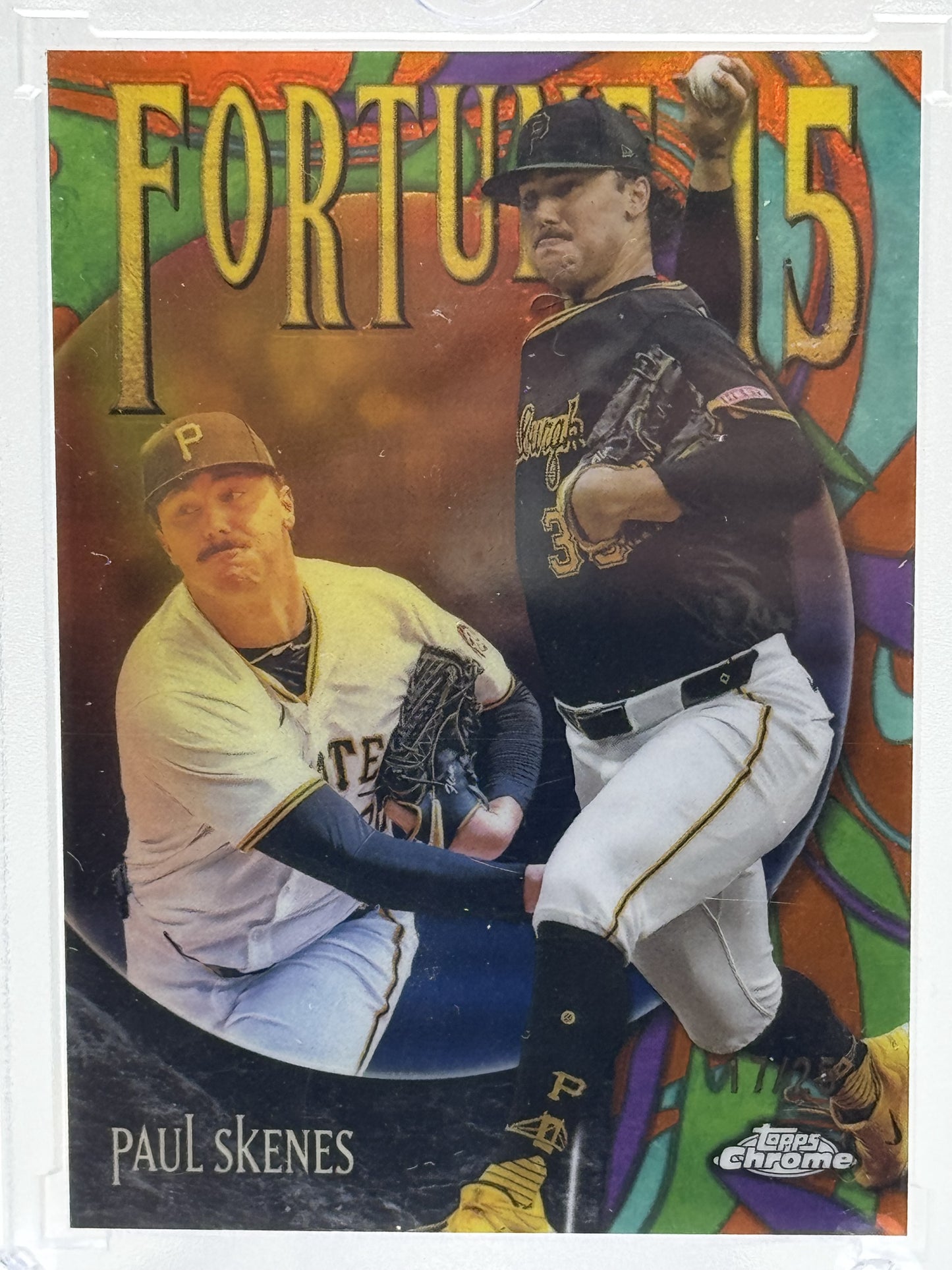 2025 Topps Chrome #F15-8 Paul Skenes Fortune 15 Orange Refractors # 17/25