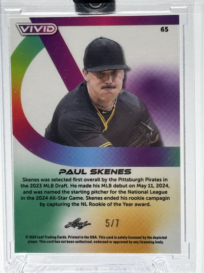 2024 Leaf Vivid #65 Paul Skenes Prismatic Navy Blue # 5/7