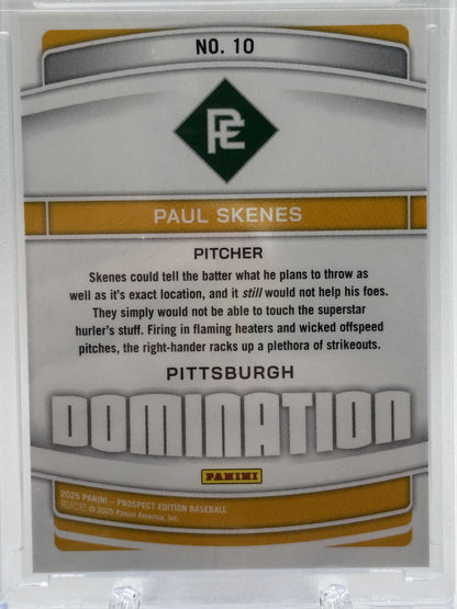 2025 Panini Prospect Edition #10 Paul Skenes Domination - Green Diamonds # 8/25