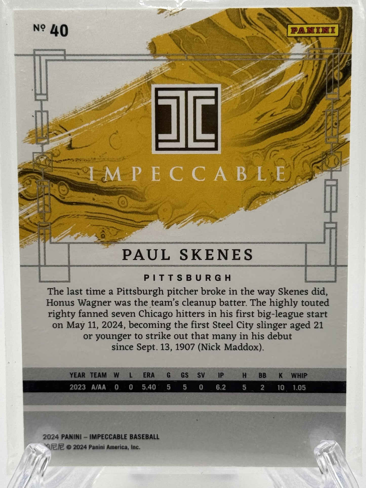 2024 Panini Impeccable #40 Paul Skene's Holo Silver # 15/25
