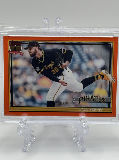 2026 Topps #T91-50 Paul Skenes 1991 Topps 35th Orange (Series One) # 20/25