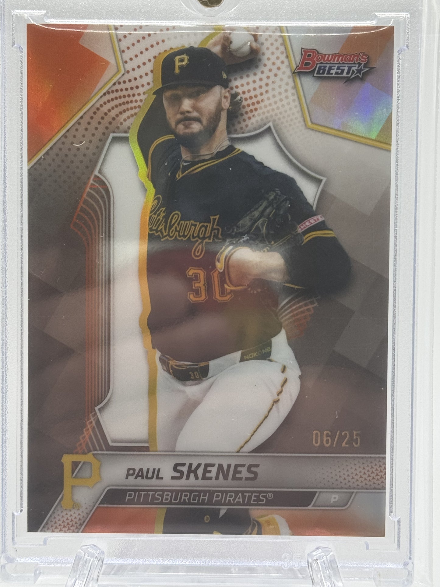 2025 Bowman's Best #40 Paul Skenes Orange Refractors # 6/25