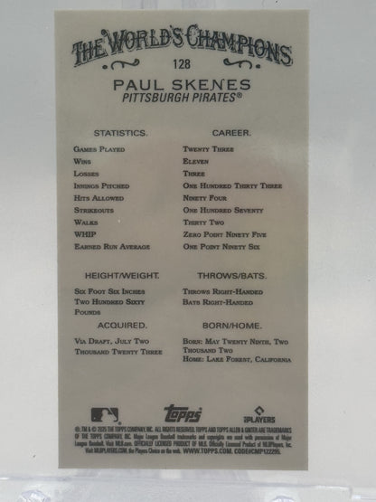 2025 Topps Allen & Ginter #128 Paul Skenes Chrome Mini Orange Refractor # 25/25