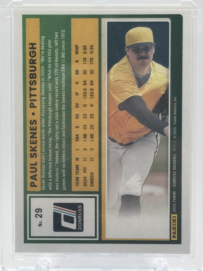 2025 Donruss #29 Paul Skenes Pink Laser # 50/50 Last Print