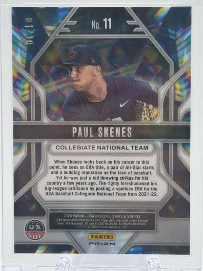 2026 Panini Stars & Stripes #11 Paul Skenes Prizmatic Gold  # 01/10