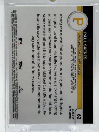 2026 Topps #62 Paul Skenes Flagship Collection Chrome Orange # 8/25