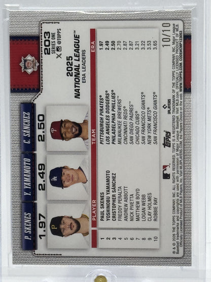 2026 Topps Series 1 #203 Paul Skenes / Yamamoto / Black Sand glitter 10/10