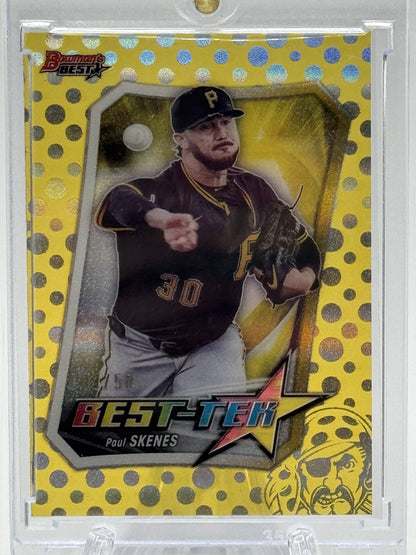 2025 Bowman's Best #BT-25 Paul Skenes Best Tek Gold #/50