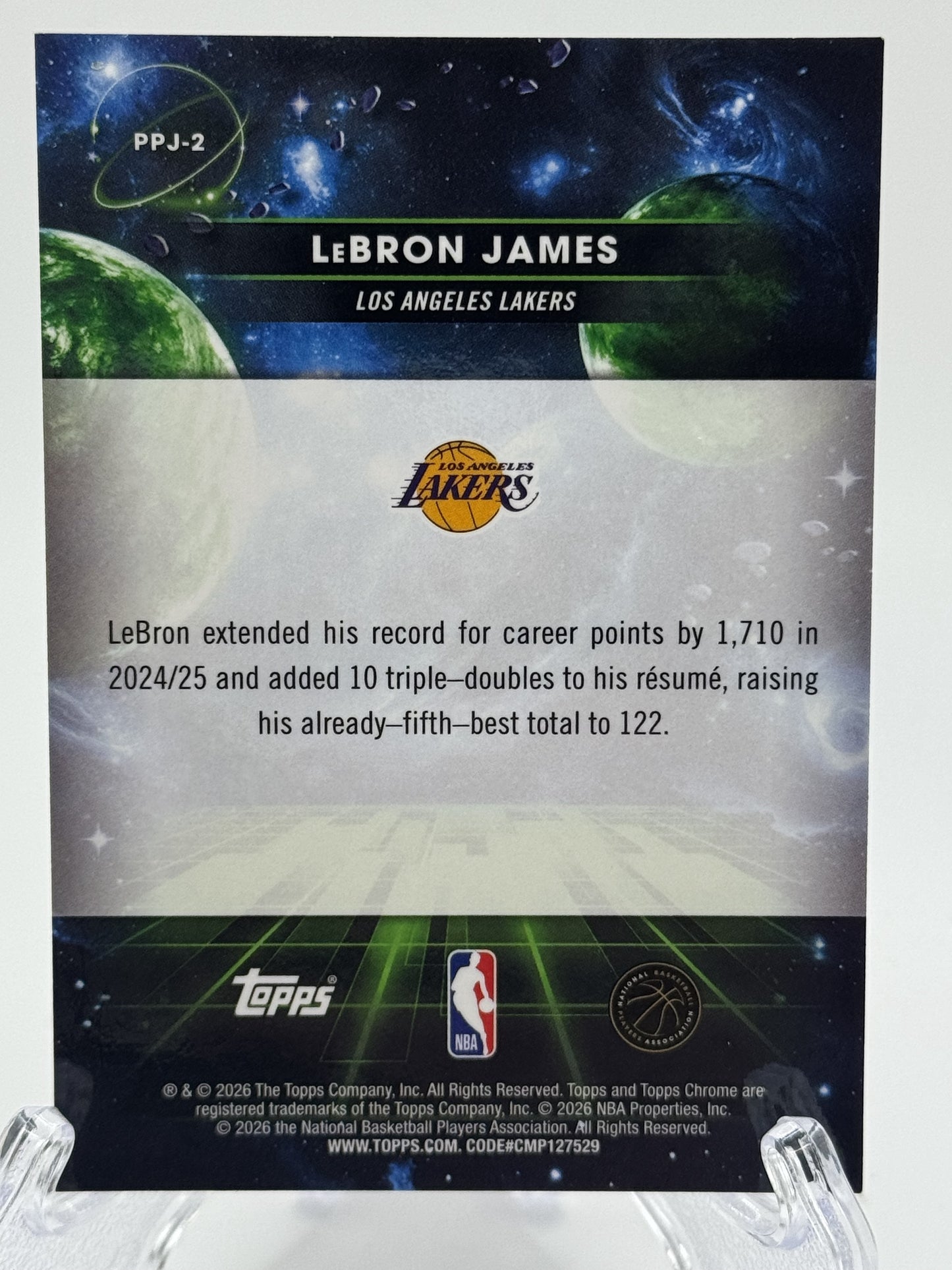 2025 Topps Chrome Cosmic #PPJ-2 Lebron James Planetary Pursuit Jupiter