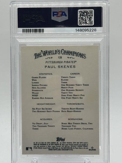 2025 Topps Allen & Ginter #128 Paul Skenes Chrome Orange Refractor PSA 10 # 4/25