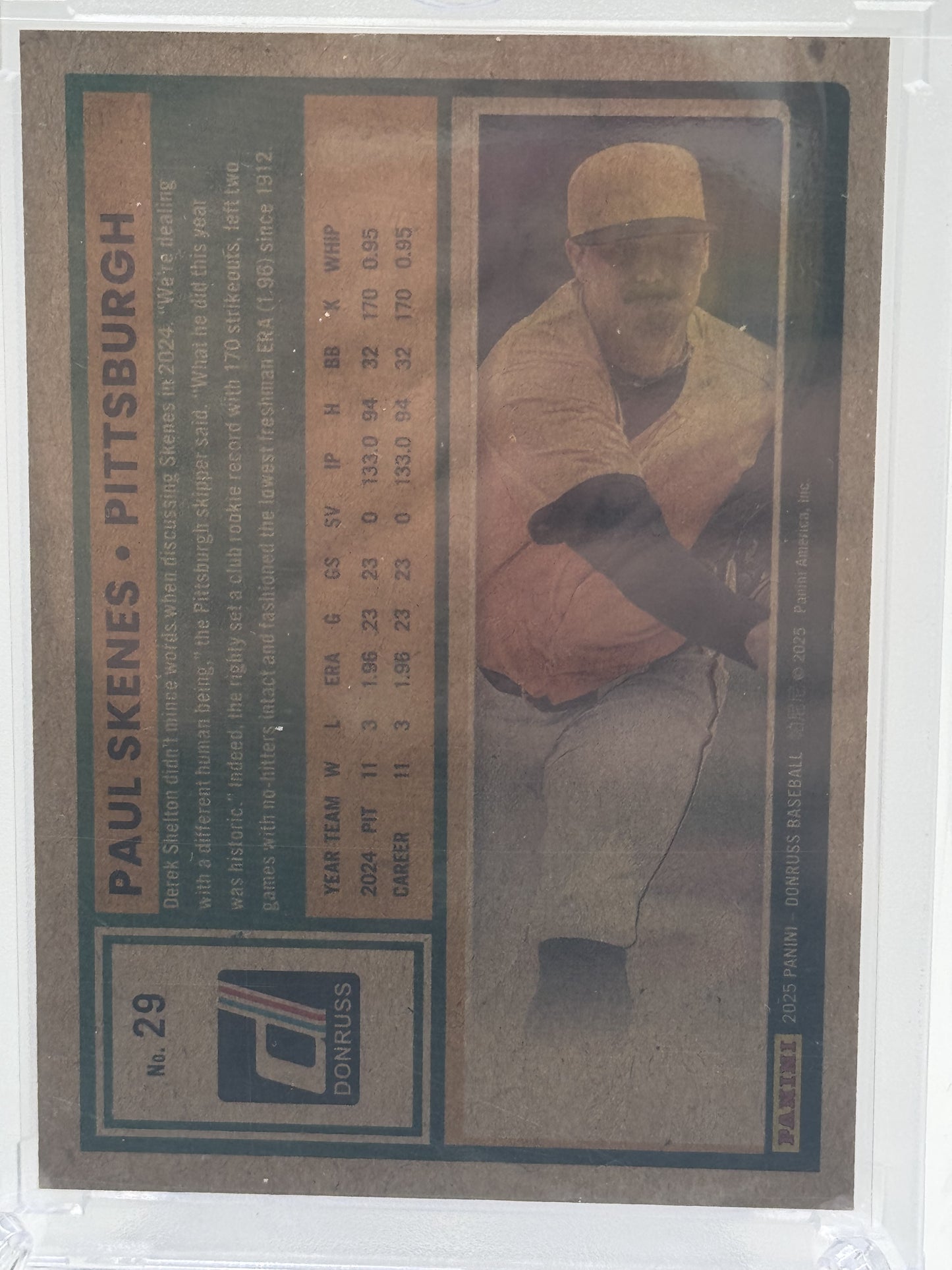 2025 Donruss #29 Paul Skenes Artist Proof # 10/25