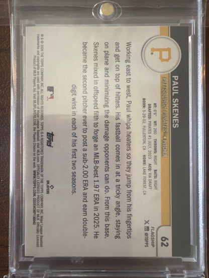 2026 Topps #62 Paul Skenes Flagship Collection Chrome Black # 2/10