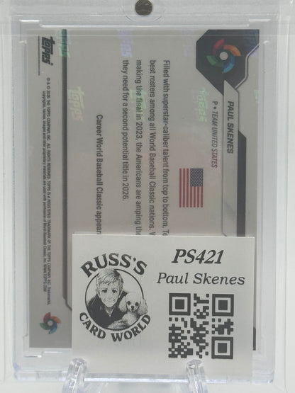 2026 Topps Now World Baseball Classic Team USA #USA07 Paul Skenes WBC Logo